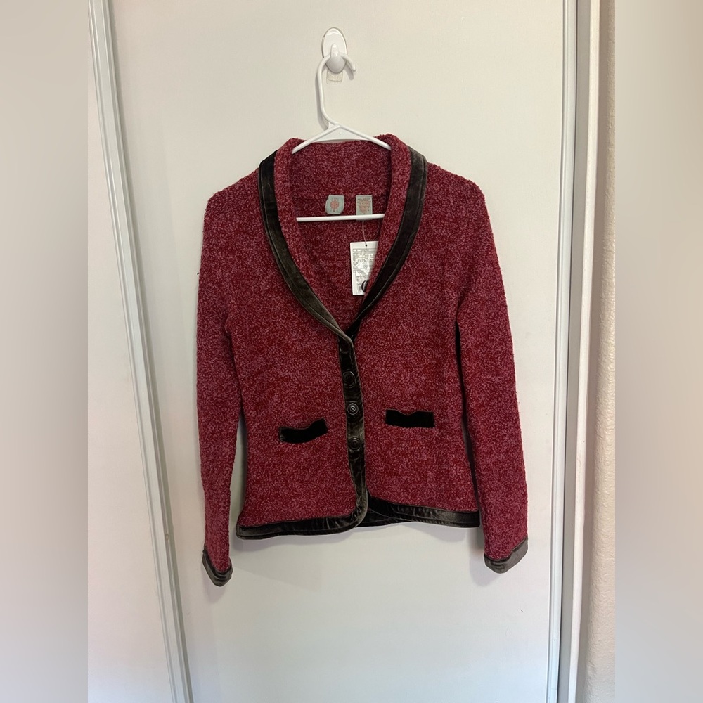 NWT Anthropologie HWR Long Sleeves Red Chunky Sweater Women's Size S